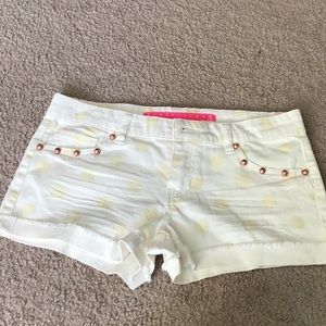 White poka dot shorts